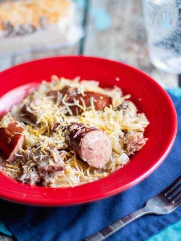 Slow Cooker Kielbasa, Pork, and Sauerkraut | A Nerd Cooks