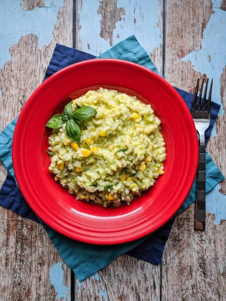 Delicious Avocado and Corn Risotto - A Nerd Cooks