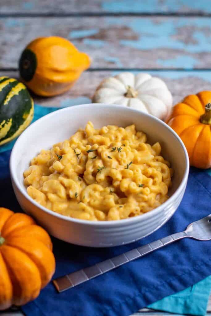 Pumpkin Thyme Macaroni and Cheese - A Nerd Cooks