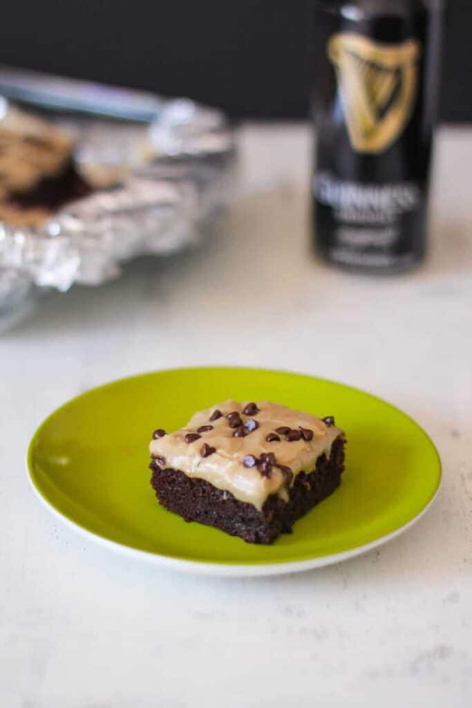 Guinness Brownies with Caramel Fudge Frosting | A Nerd Cooks