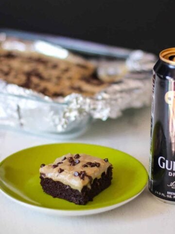 Guinness Brownies with Caramel Fudge Frosting | A Nerd Cooks