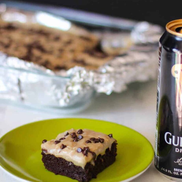 Guinness Brownies with Caramel Fudge Frosting | A Nerd Cooks