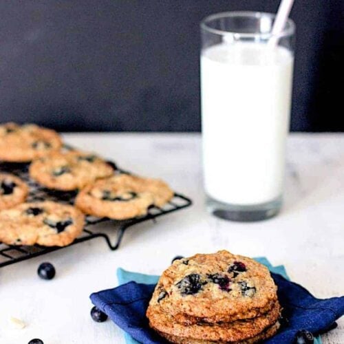 Blueberry White Chocolate Chip Cookies - A Nerd Cooks