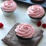 Dark Chocolate Cupcakes with Raspberry Buttercream | A Nerd Cooks