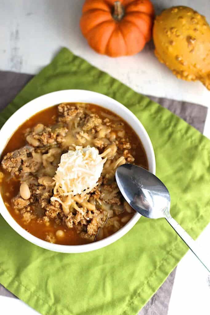 Turkey White Bean Pumpkin Chili A Nerd Cooks