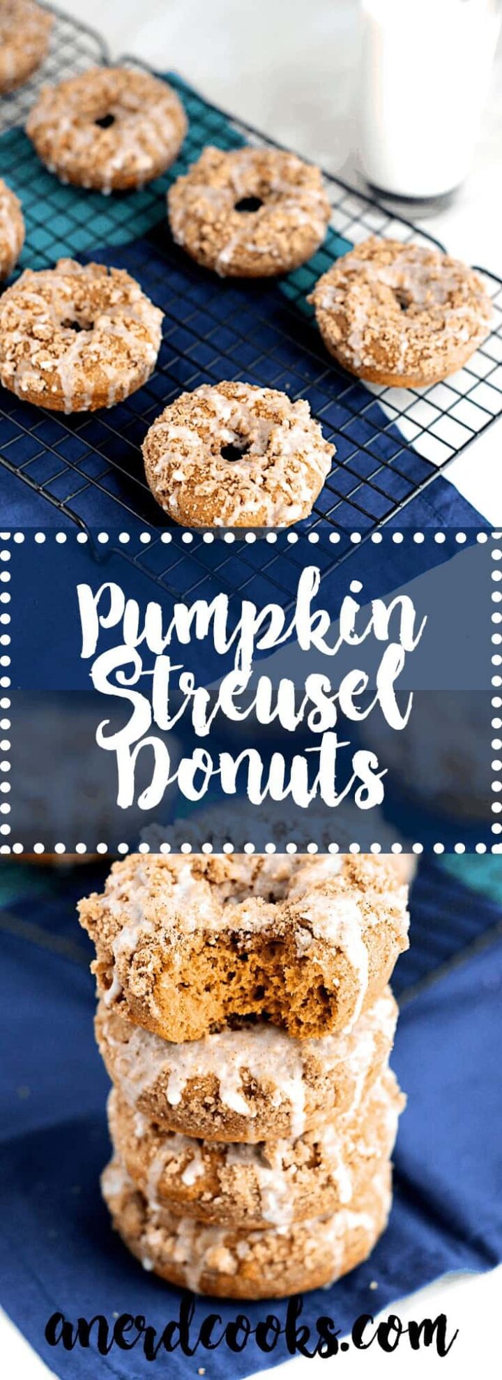 Pumpkin Streusel Donuts Recipe from Boxed Cake Mix - A Nerd Cooks