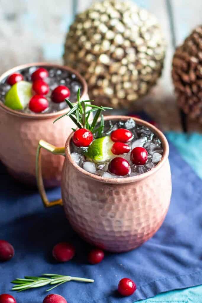 Cranberry Vanilla Moscow Mules | A Nerd Cooks