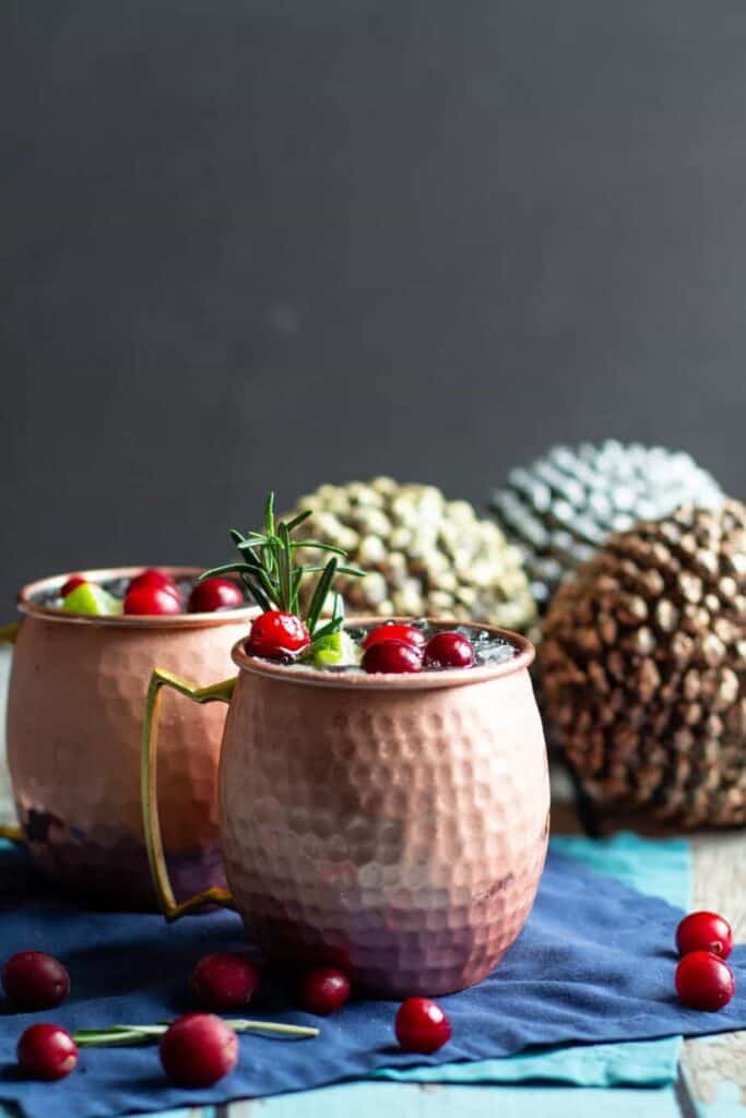 Cranberry Vanilla Moscow Mules | A Nerd Cooks