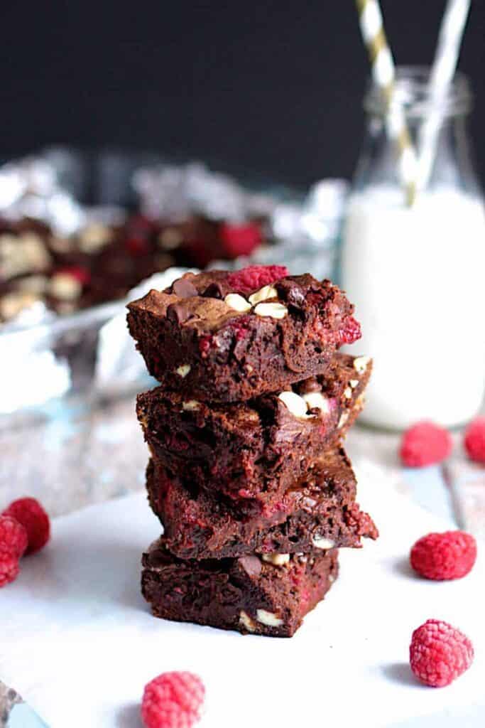 Triple Chocolate Raspberry Brownies | A Nerd Cooks