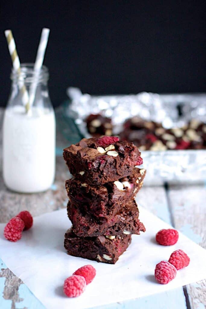 Triple Chocolate Raspberry Brownies | A Nerd Cooks