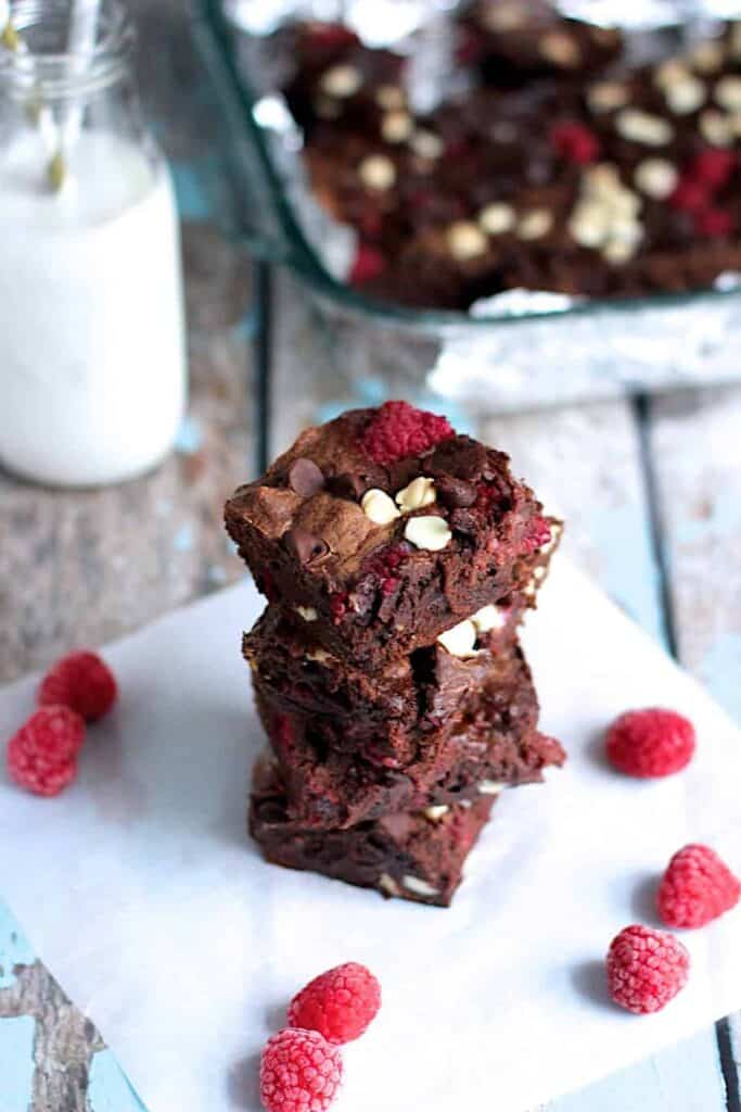 Triple Chocolate Raspberry Brownies | A Nerd Cooks