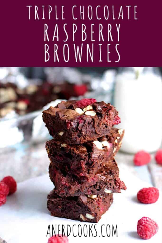Triple Chocolate Raspberry Brownies | A Nerd Cooks