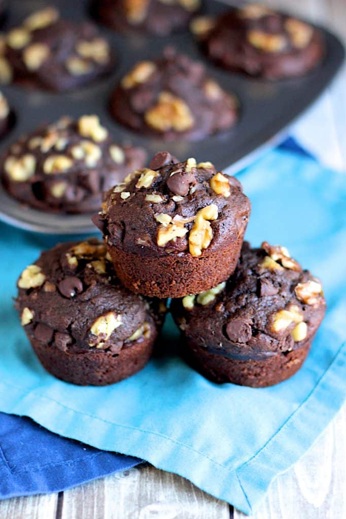 Double Chocolate Walnut Banana Muffins | A Nerd Cooks