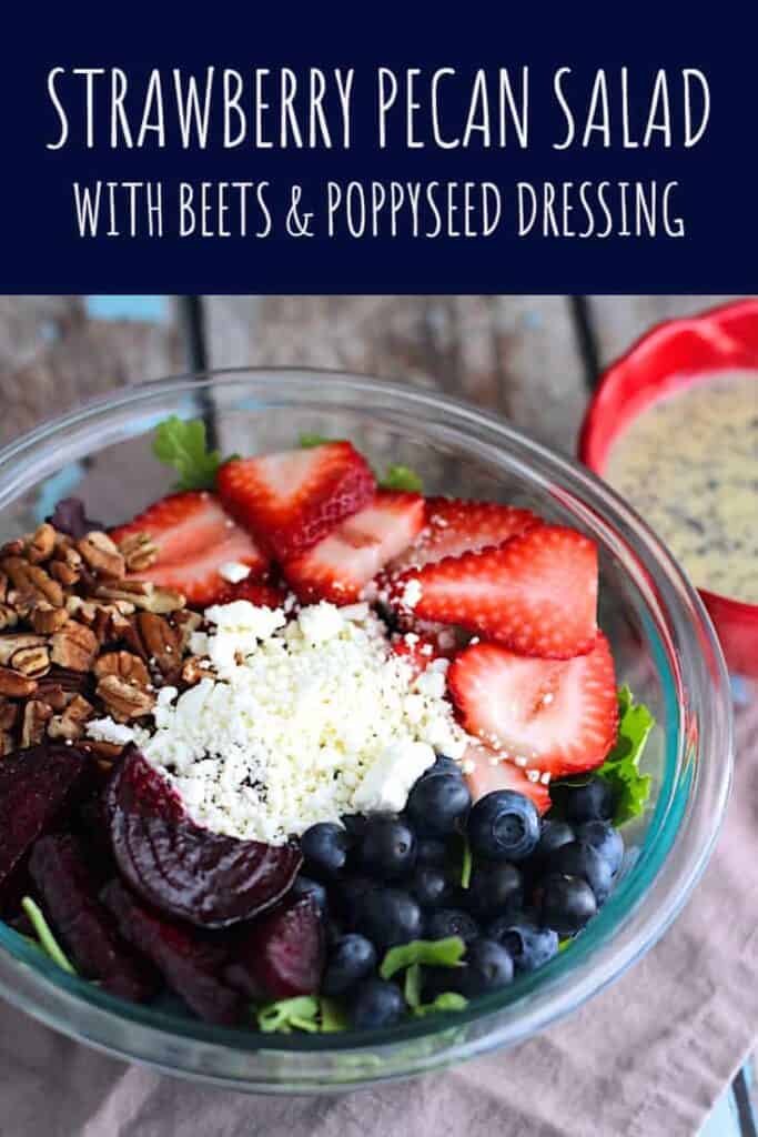 Berry Pecan Salad with Beets and Poppyseed Dressing | A Nerd Cooks