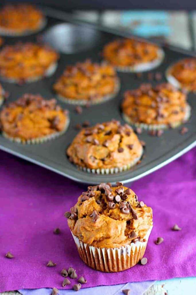 Pumpkin Chocolate Chip Muffins - A Nerd Cooks