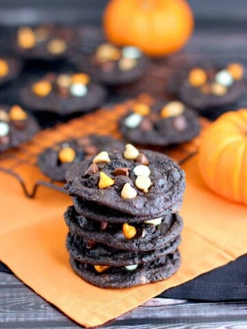 Dark Chocolate Halloween Chip Cookies | A Nerd Cooks