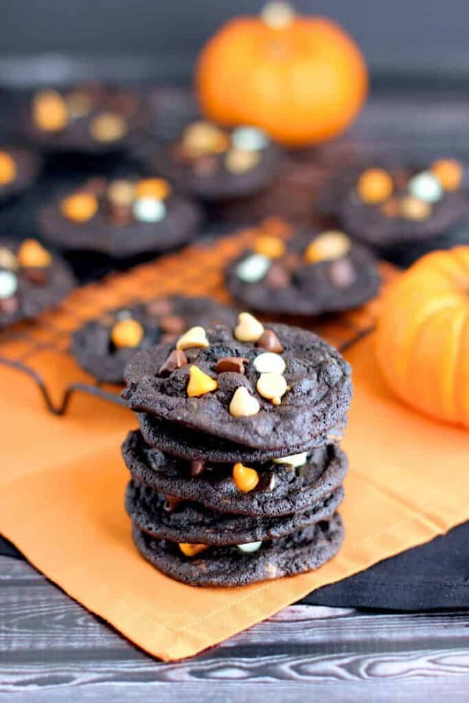 Dark chocolate halloween chip cookies
