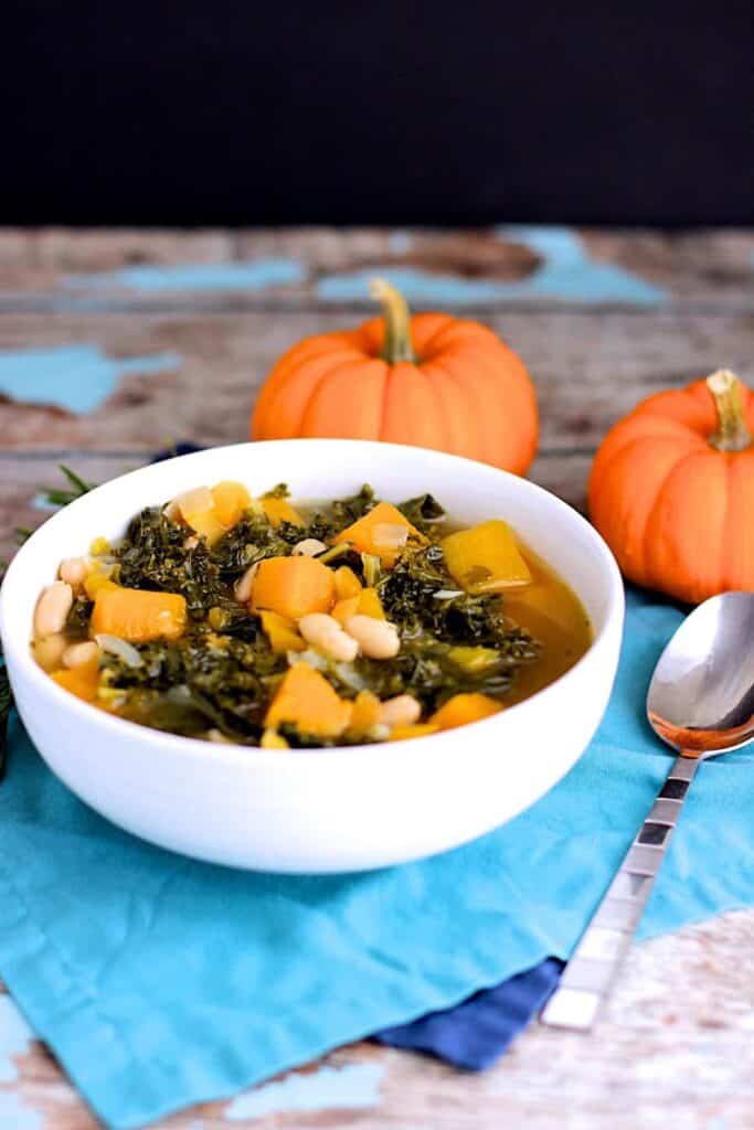 Butternut Squash, Kale, & White Bean Soup | A Nerd Cooks