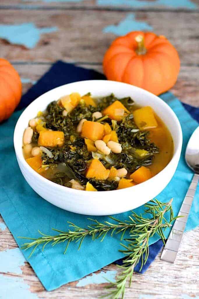 Butternut Squash, Kale, & White Bean Soup | A Nerd Cooks