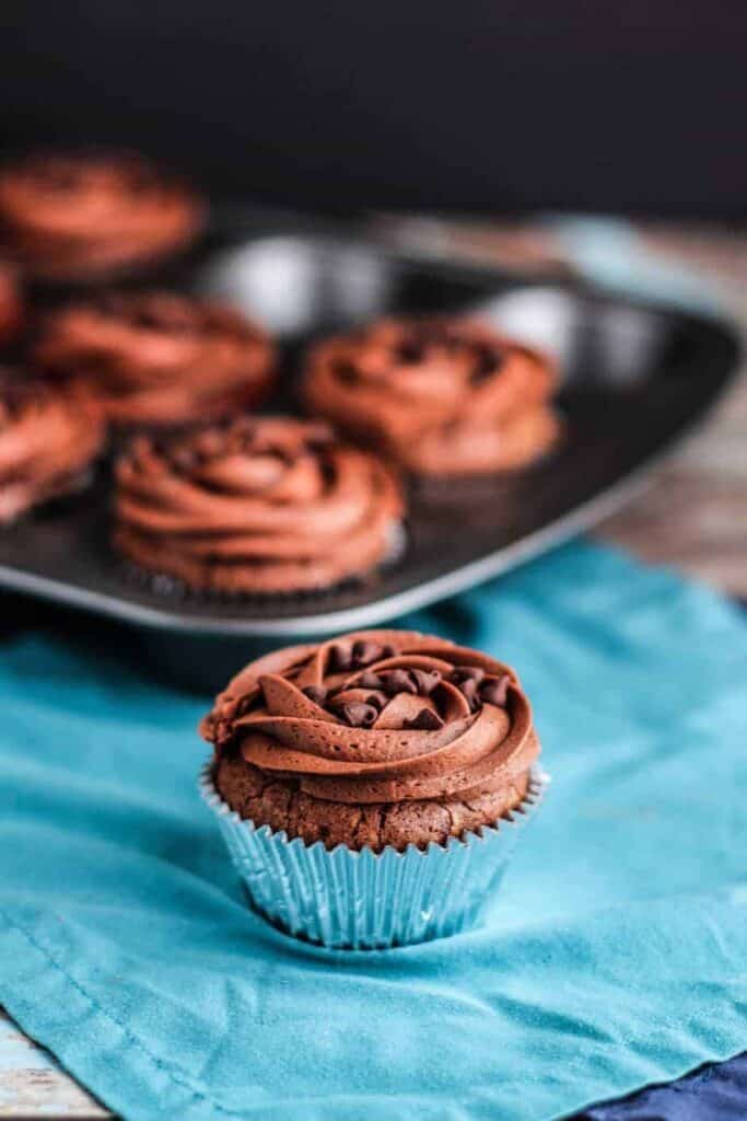 Double Chocolate Brownie Cupcakes - A Nerd Cooks