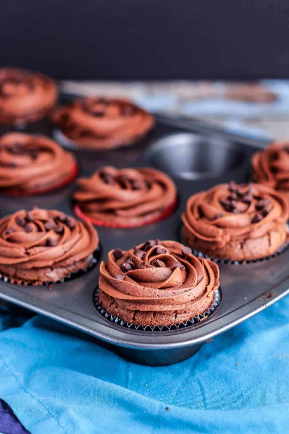 Double Chocolate Brownie Cupcakes - A Nerd Cooks