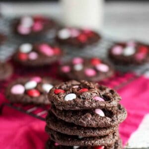Double Chocolate M&M Cookies | A Nerd Cooks