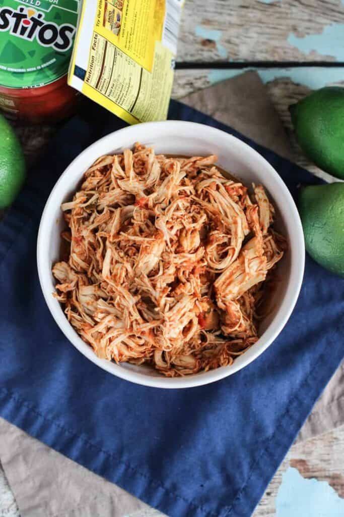 Three Ingredient Slow Cooker Taco Chicken | A Nerd Cooks