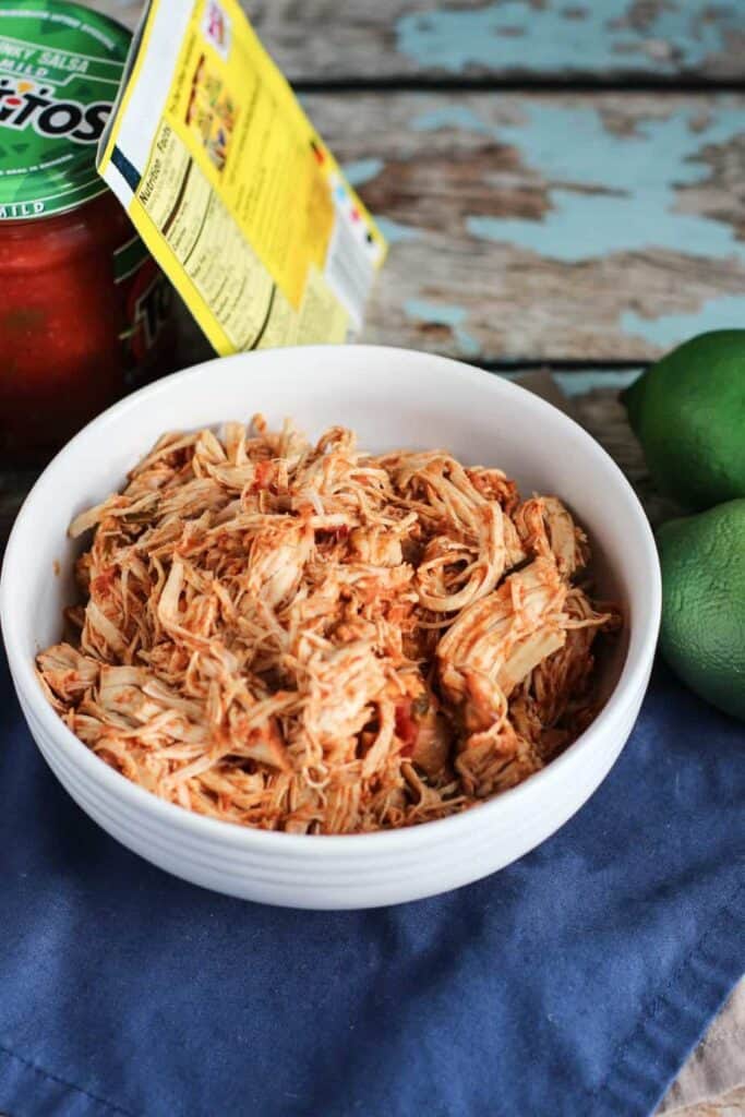 Three Ingredient Slow Cooker Taco Chicken - A Nerd Cooks