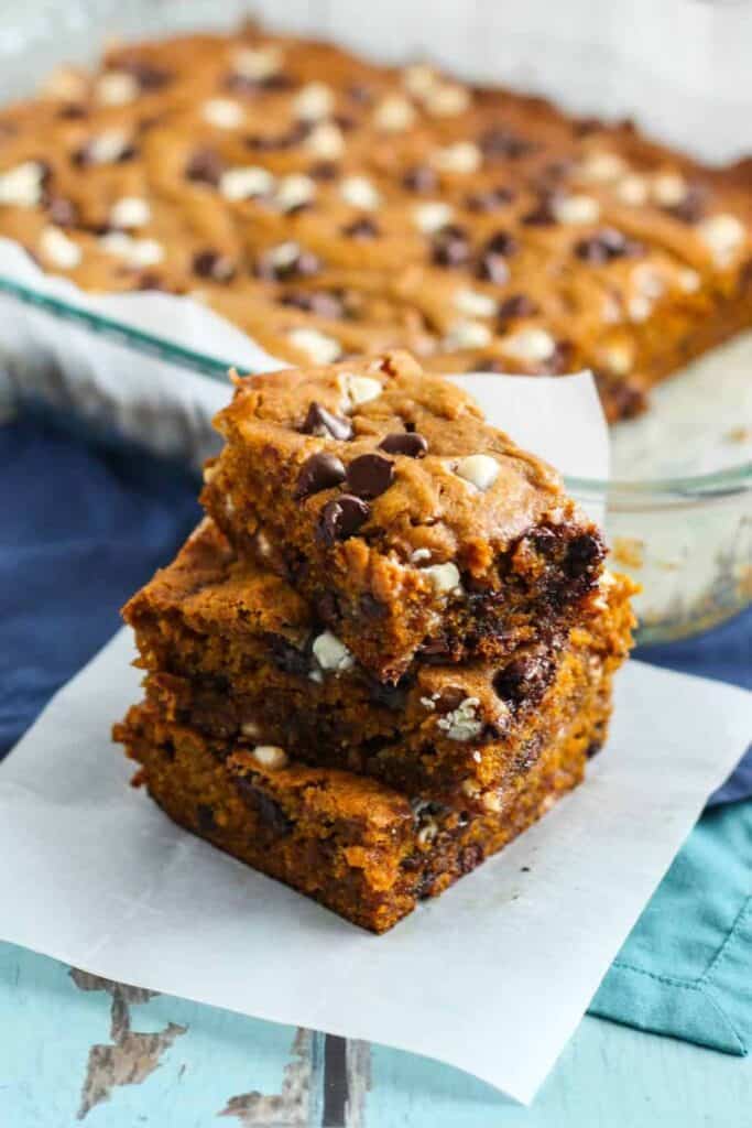 Pumpkin Chocolate Chip Blondies | A Nerd Cooks