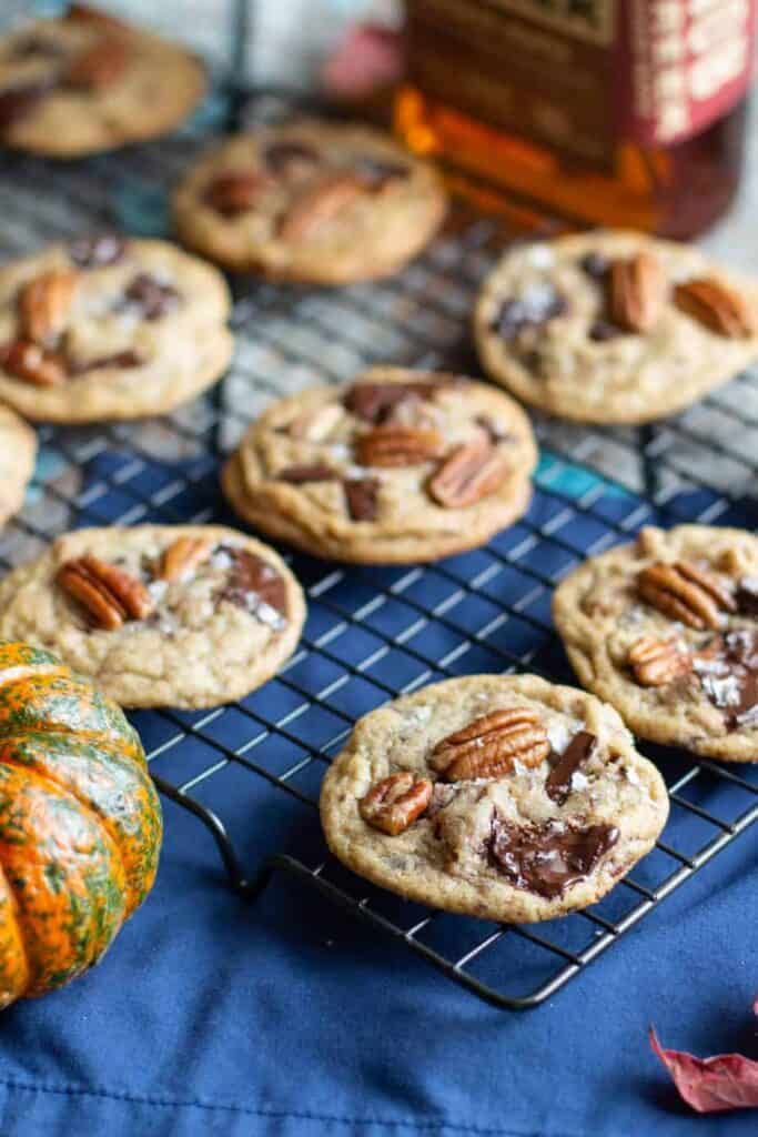 Maple Bourbon Chocolate Chunk Pecan Cookies | A Nerd Cooks