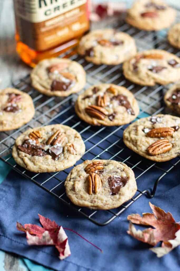 Maple Bourbon Chocolate Chunk Pecan Cookies | A Nerd Cooks