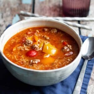 Slow Cooker Stuffed Pepper Soup | A Nerd Cooks