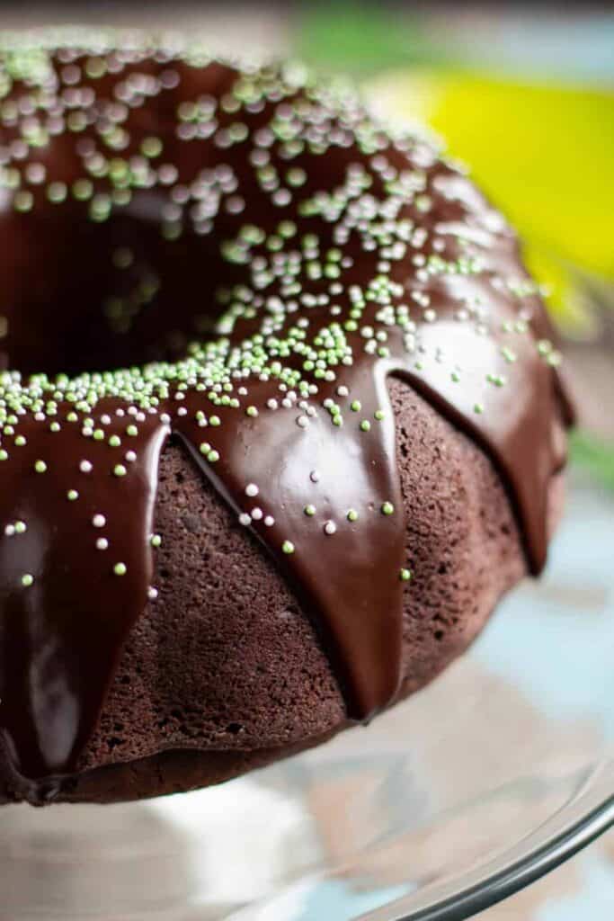 Chocolate Stout Bundt Cake with Irish Cream Glaze | A Nerd Cooks