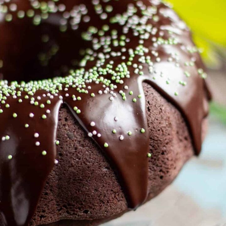 Chocolate Stout Bundt Cake with Irish Cream Glaze | A Nerd Cooks