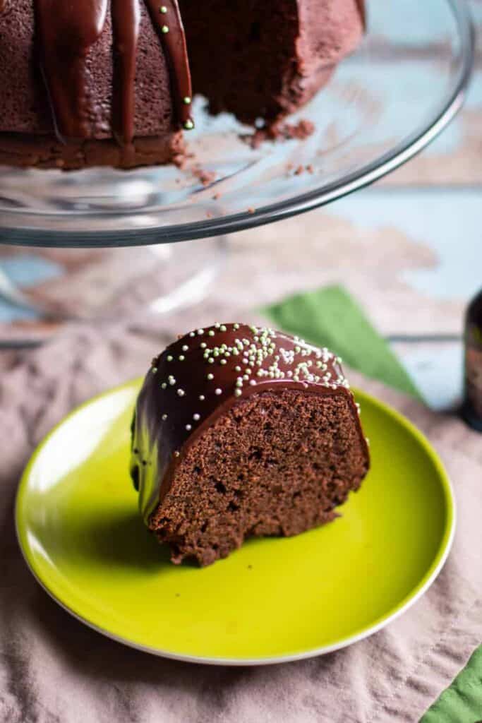 Chocolate Stout Bundt Cake with Irish Cream Glaze | A Nerd Cooks