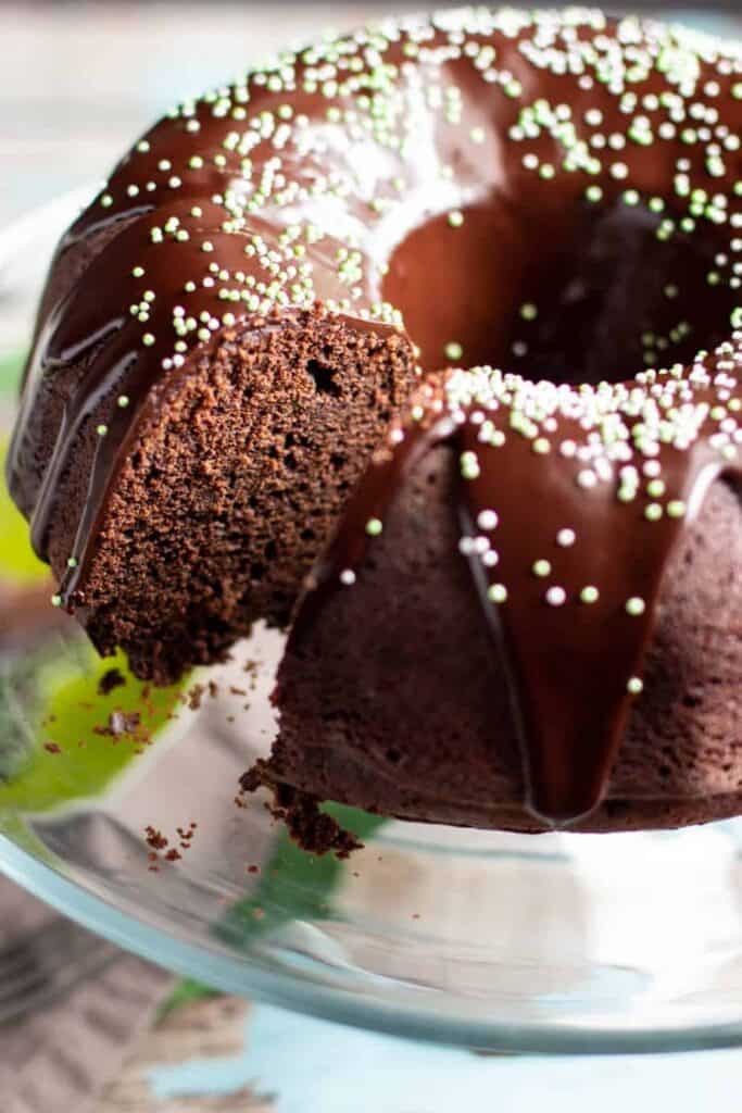 Chocolate Stout Bundt Cake with Irish Cream Glaze | A Nerd Cooks