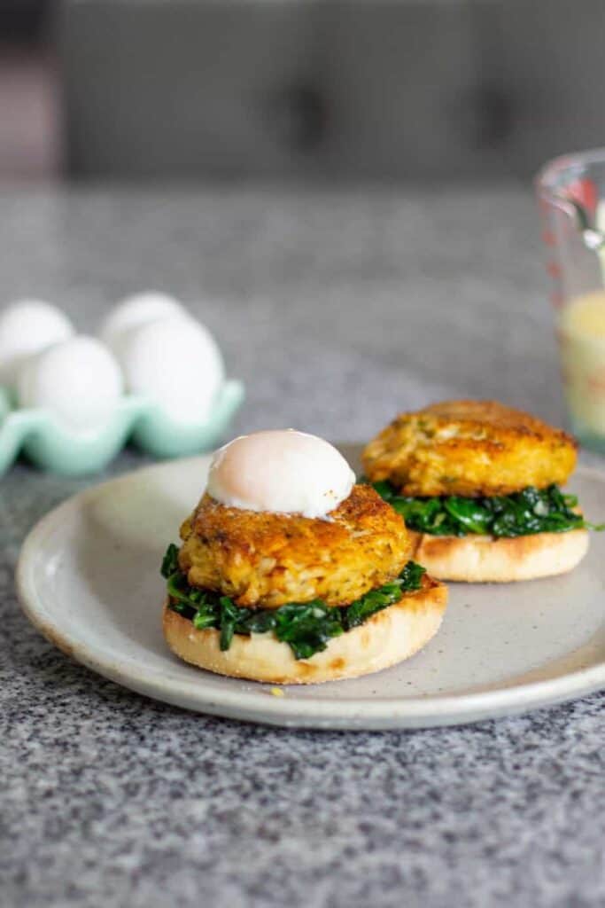 Crab Cake Eggs Florentine (Sous Vide) | A Nerd Cooks