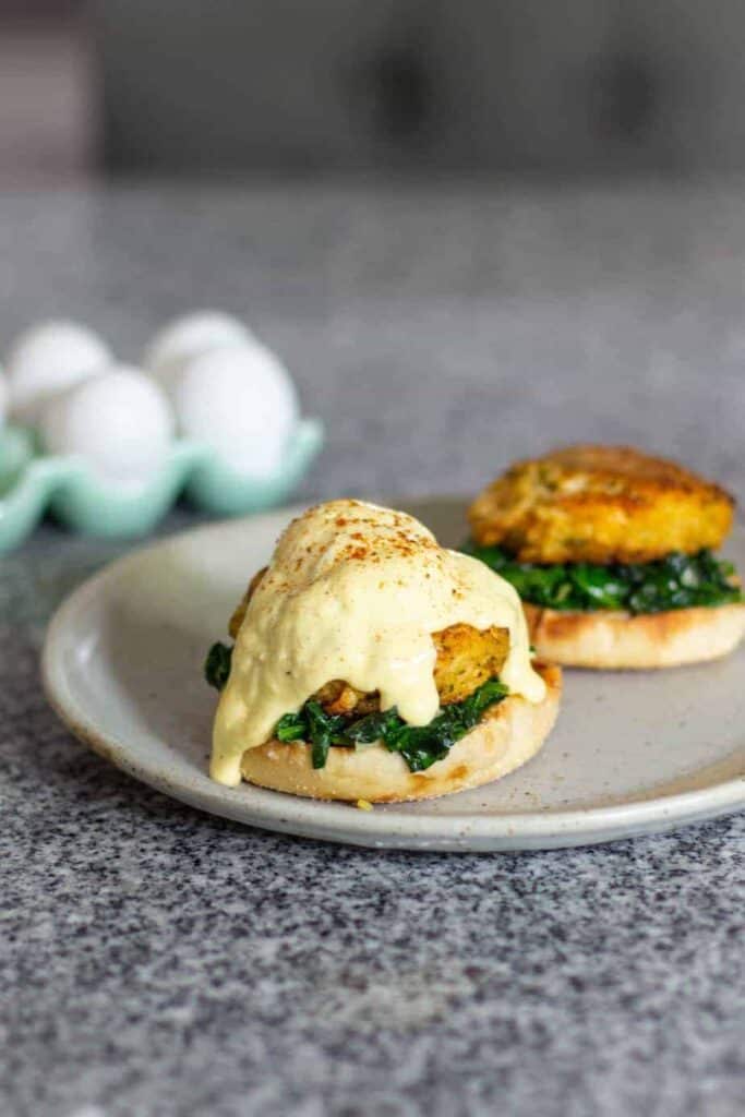 Crab Cake Eggs Florentine (Sous Vide) | A Nerd Cooks