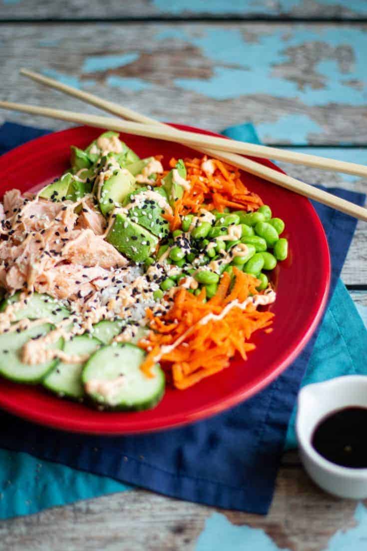 Spicy Salmon Sushi Bowls Recipe A Nerd Cooks