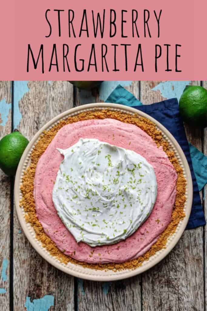 This Strawberry Margarita Pie is cold, sweet, and a touch boozy!