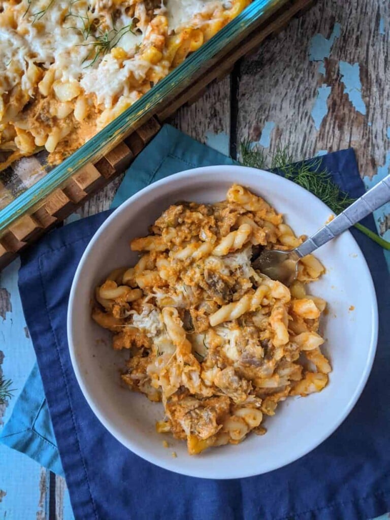 Pumpkin and Sausage Pasta Bake | A Nerd Cooks