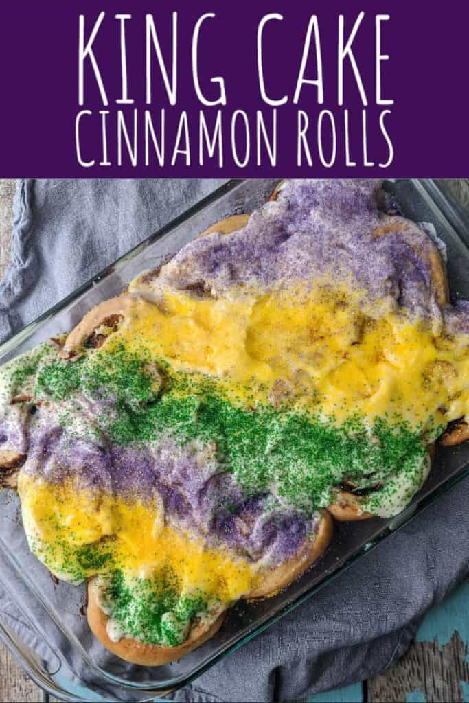 King Cake Cinnamon Rolls | A Nerd Cooks