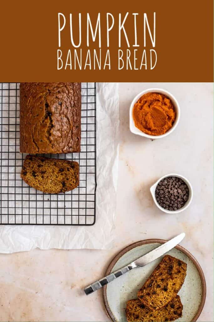 pinterest pin for pumpkin banana bread