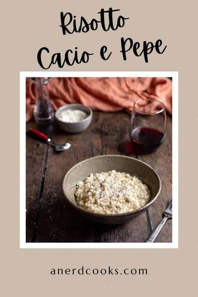 pinterest pin for risotto cacio e pepe