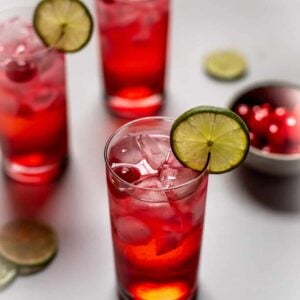 backlit view of 3 dirty shirley cocktails