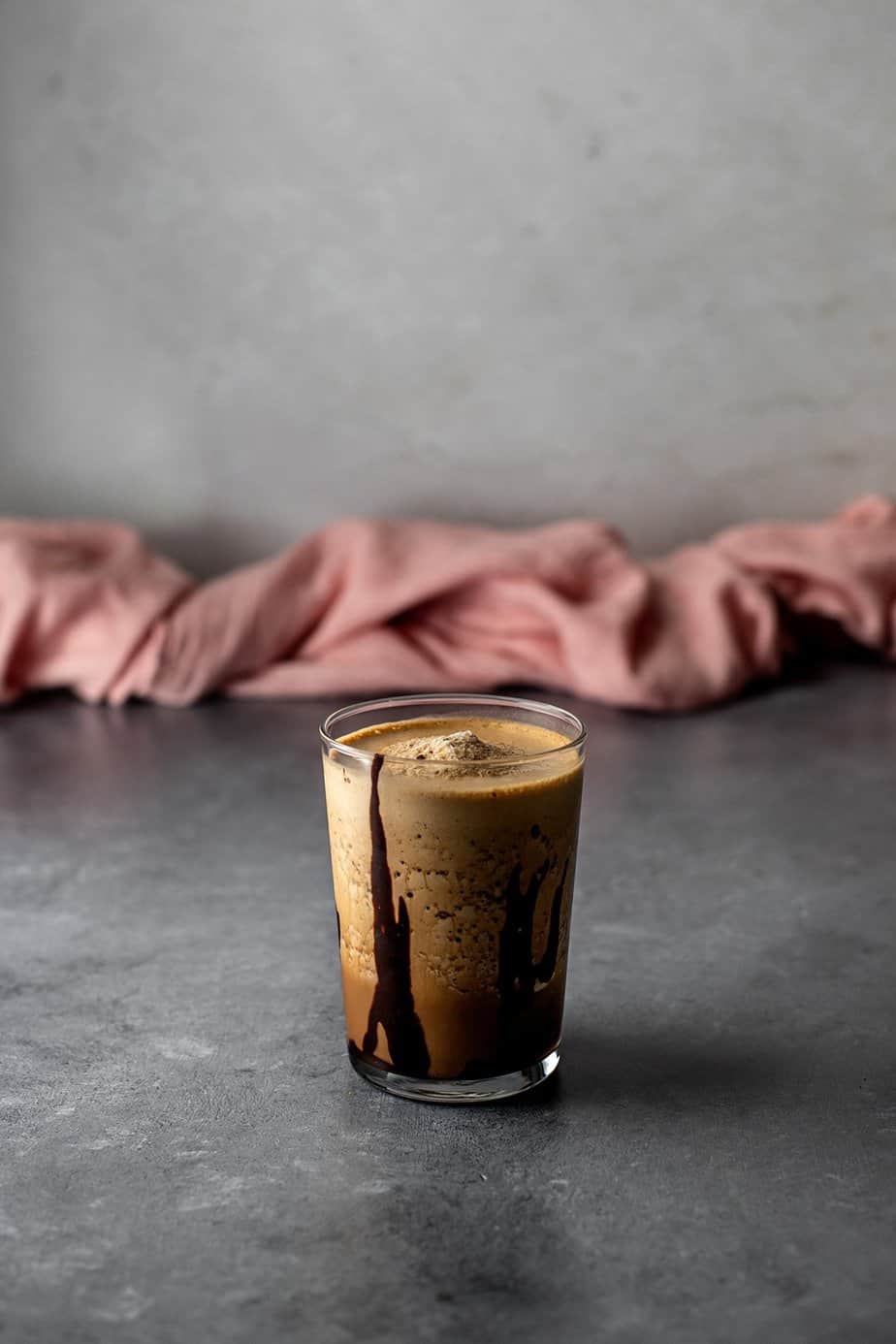 a java chip frappuccino in a glass