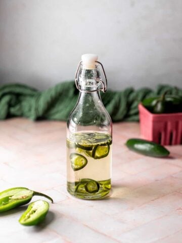 swing top bottle with jalapeño simple syrup