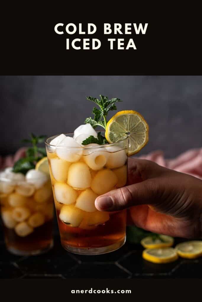 pinterest pin for cold brew iced tea