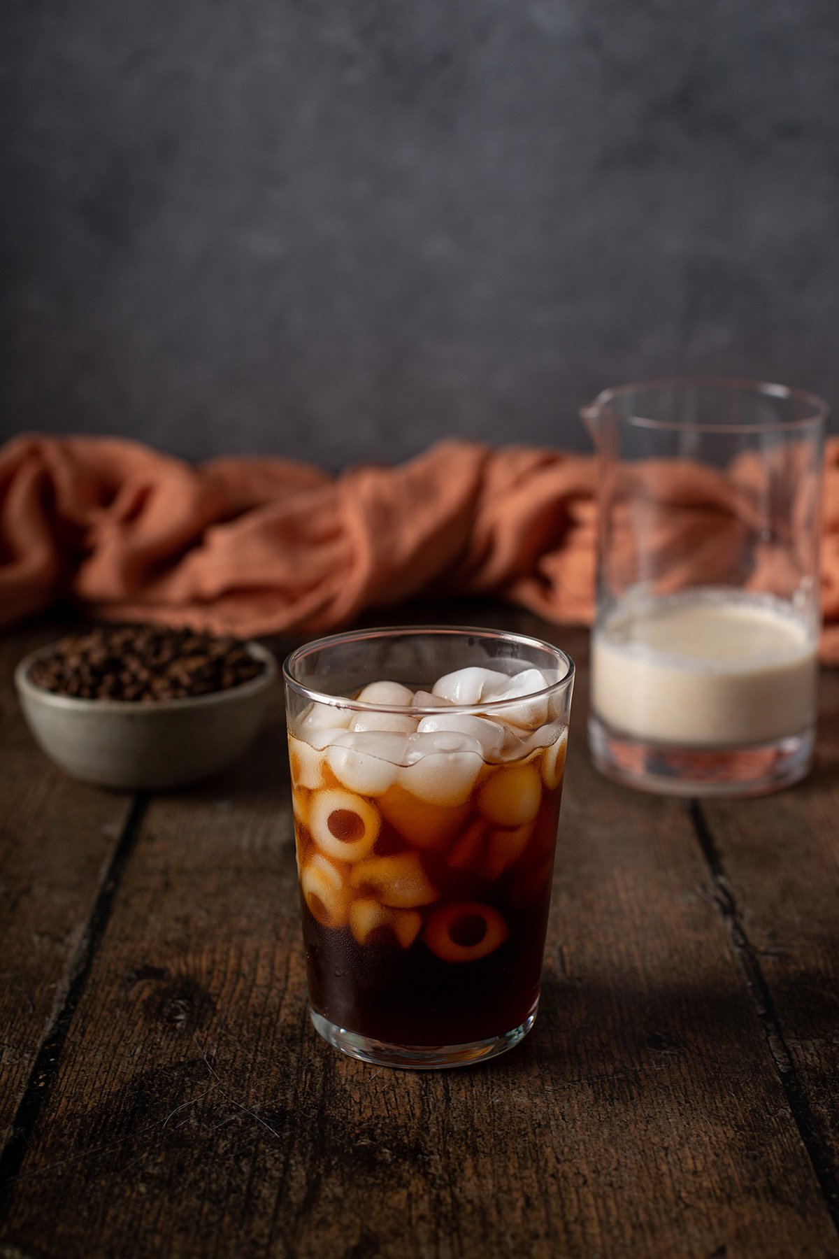 a glass of cold brew with ice