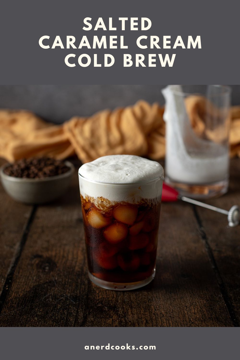 pinterest pin for salted caramel cream cold brew